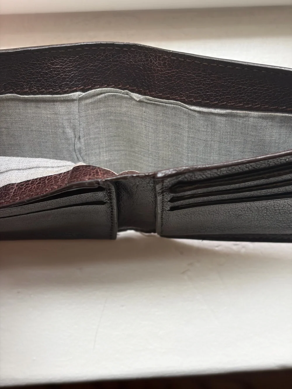 Brunello Cucinelli Dark Brown Pebbled Leather Bifold Wallet